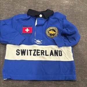 Blue and White Kids Polo Shirt